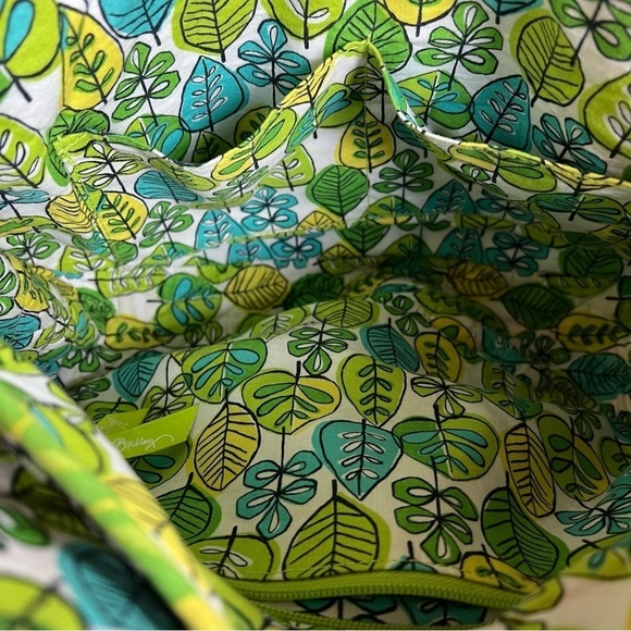 Vera Bradley Limes Up Pattern Green Floral Quilted Shoulder Crossbody Saddle Bag - Picture 9 of 13